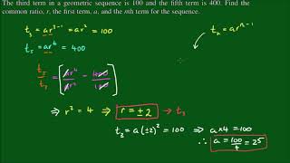 Geometric Sequences Find the first term and common ratio [upl. by Otsenre]