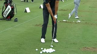 Henrik Stenson uses bowed club to warm up at Cadillac Championship [upl. by Boone]