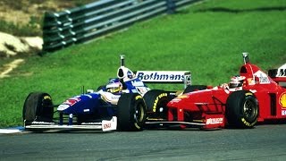 1997 European GP Jerez  SchumacherVilleneuve crash [upl. by Robinetta]