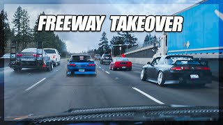 JDM Drift Cars Takeover the Freeway Spirit Peaks Drift Day [upl. by Clarence]