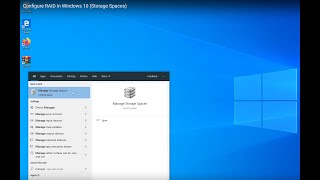 Configure RAID in Windows 10 Storage Spaces [upl. by Nnylakcaj292]