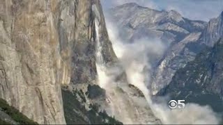 Second Massive Rockfall In Two Days Strikes Yosemite Valley [upl. by Aicnetroh]