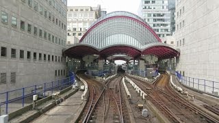 London Riding the DLR train from Lewisham to Bank via Canary Wharf [upl. by Htebaras]