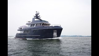 Bering 80 Veda  Steel expedition yacht underway [upl. by Anavas]