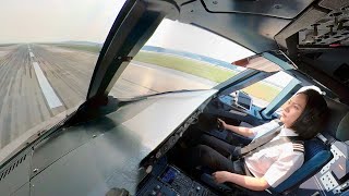 AIRBUS A320 TAKEOFF  COCKPIT VIEW [upl. by Merritt]