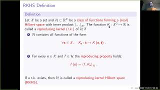 Lecture 2 on kernel methods RKHS [upl. by Raddy]