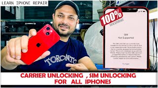 how to unlock iPhone 13  how to unlock iPhone from carrier sim not supported  learn iPhone repair [upl. by Bortman948]