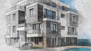 Architecture Sketch Photoshop Effect Tutorial [upl. by Glick307]