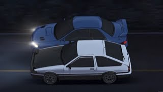 Initial D  AE86 vs Impreza Initial D Fourth Stage [upl. by Assilana]