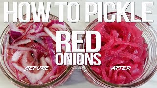 How to Make Homemade Pickled Red Onions  SAM THE COOKING GUY [upl. by Eilarol]