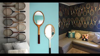 13 UPCYCLE IDEAS FOR TENNIS RACKETS  DIY WALL DECOR  TENNIS RACKET ART [upl. by Nawaj712]