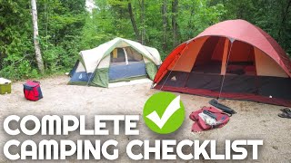 Complete Camping Checklist  Everything You Need for a Weekend of Camping  Camping for Beginners [upl. by Ennyroc]