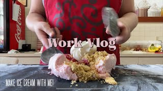 work vlog 1  busy afternoon at cold stone ✨ make ice cream with me [upl. by Jenei408]