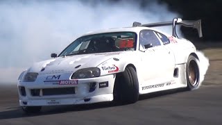 Kane Pisani 2JZ Toyota Supra Mk4 at Castelletto Circuit  Testing for Drift Kings 2019 [upl. by Lajib]