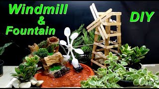 How to make Rotating Windmill and Fountain  DIY [upl. by Tound]