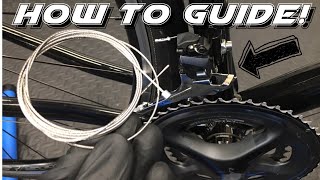 Shimano Front Derailleur Shift Cable Change  How To Guide [upl. by Zillah]