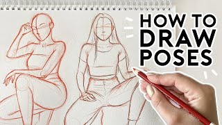 HOW TO DRAW POSES Half Body amp Sitting Poses  Drawing Tutorial [upl. by Pelagi207]