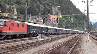 Orient Express Train passes through the Gothard Tunnel Switzerland [upl. by Treboh]