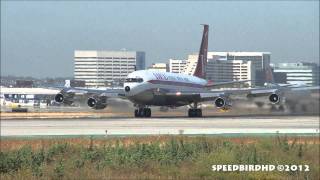 John Travoltas Private Boeing 707138B N707JT Takeoff From Los Angeles [upl. by Falkner]