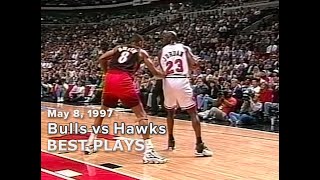 May 8 1997 Bulls vs Hawks game 2 hlights [upl. by Harp892]