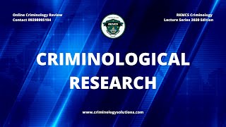 CRIMINOLOGICAL RESEARCH [upl. by Machutte825]