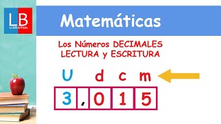 Los Números DECIMALES LECTURA y ESCRITURA ✔👩‍🏫 PRIMARIA [upl. by Atterrol]