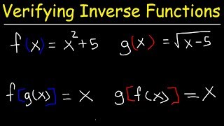 Verifying Inverse Functions  Precalculus [upl. by Ephram]