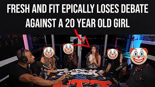 Fresh and Fit EMBARRASSINGLY loses debate to a 20 year old girl [upl. by Knowles7]