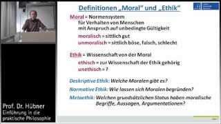 Praktische Philosophie 1a Ethik und Moral  Begriffsklärungen [upl. by Ennelram]