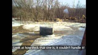 Ice breakup on the Skunk River at Augusta IA [upl. by Graehme]