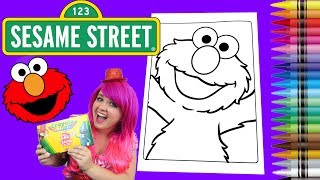 Coloring Elmo Sesame Street Coloring Book Page Crayola Crayons  KiMMi THE CLOWN [upl. by Secor]