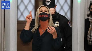 Marjorie Taylor Greene gets REPRIMANDED during speech on the House floor [upl. by Enitsirhk491]