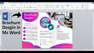 Printable Creative Brochure Design Using Microsoft Office Word Brochure Leaflet Flyer Design [upl. by Yrffoeg]