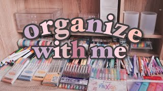 ORGANIZE WITH ME 💫 2020 • stationery collection • stickers • notepads • pens • washi tapes • stamps [upl. by Ppilihp]