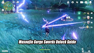 Genshin Impact Musoujin Gorge Swords Unlock Guide  Luxurious Chest Reward [upl. by Ricker]