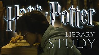 Youre in the Hogwarts Library w Harry Ron amp Hermione ​📚 Heavy Study Session ⋄ Animated Ambience [upl. by Schott]