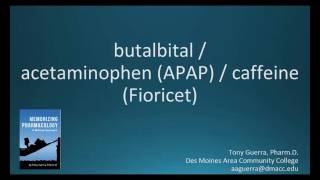 How to pronounce butalbital acetaminophen caffeine Fioricet Memorizing Pharmacology Flashcard [upl. by Annoeik]