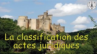 Classification des actes juridiques [upl. by Ver464]