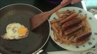 Cumberland Sausage Egg And Chips [upl. by Ayhay]