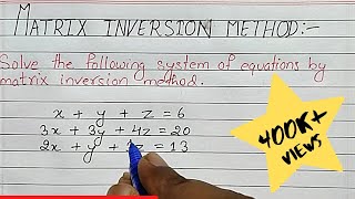 Matrix inversion method [upl. by Felisha]