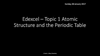 EDEXCEL Topic 1 Atomic structure and the periodic table REVISION [upl. by Linetta]