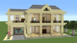 Minecraft  How to build a large sandstone mansion [upl. by Nnylodnewg]