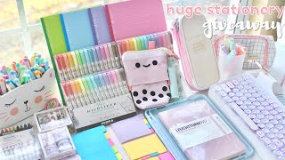 Huge school supplies haul ✨ stationery giveaway 2021 [upl. by Eenram]