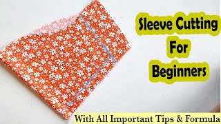 Sleeve Cutting For Beginners  Important Tips with Formula  English Subtitles  Stitch By Stitch [upl. by Yurt]