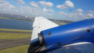 4k Flypelican BAE Jetstream 32 take off from Sydney [upl. by Yessydo]