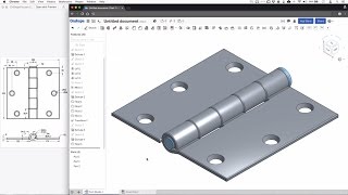 OnShape 3D Modeling Hinge Tutorial Exercise [upl. by Farhi951]