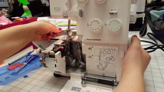 How to thread a serger  Lower Looper Part 1 of 4 [upl. by Cinimmod80]