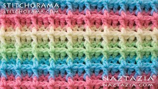 HOW to CROCHET WAFFLE STITCH  Stitchorama by Naztazia [upl. by Agnella748]