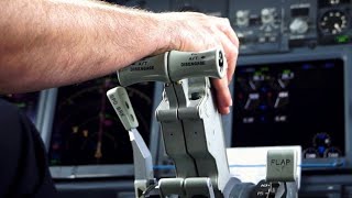 COCKPIT  Boeing 737 Pilot Throttle Inputs during Landing [upl. by Artemisa]