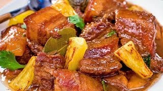 PORK ADOBO WITH PINEAPPLE  PININYAHANG ADOBONG BABOY  ADOBONG BABOY  PORK RECIPE [upl. by Jenette]